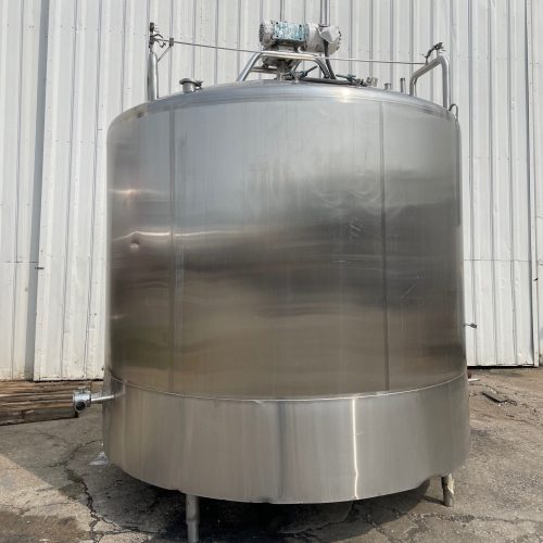2,000 Gallon Mueller S/S Vertical Jacketed Sweep Agitated Tank