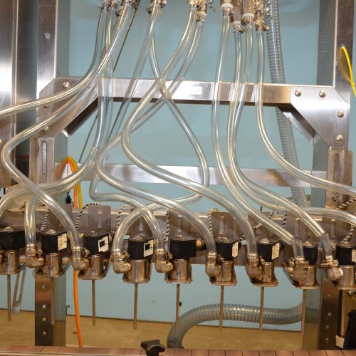 12-Head S/S Inline Filler with Manually Adjustable Nozzle Bar