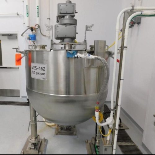 150 Gallon Lee Model 150D9MT 316 Stainless Steel Dual Agitated Jacketed Mixing Kettle