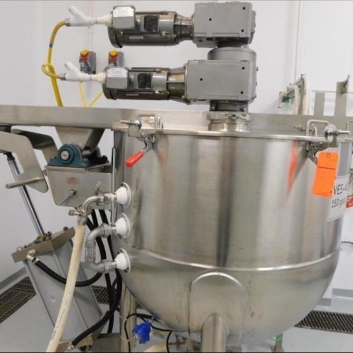 150 Gallon Lee Model 150D9MT 316 Stainless Steel Dual Agitated Jacketed Mixing Kettle