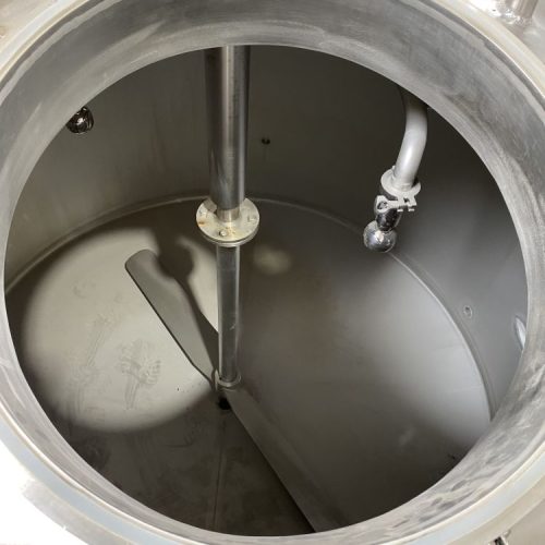 2,000 Liter S/S Vertical Jacketed Sweep Agitated Mash Tun Tank