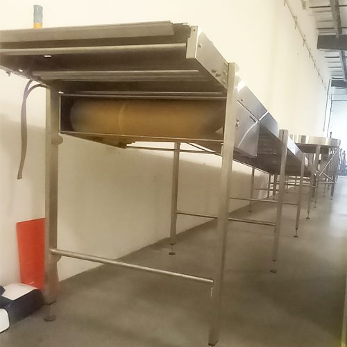 VDE Approximately 1,260mm Wide Flat Belt S/S Multi Section Ambient Cooling Conveyor System