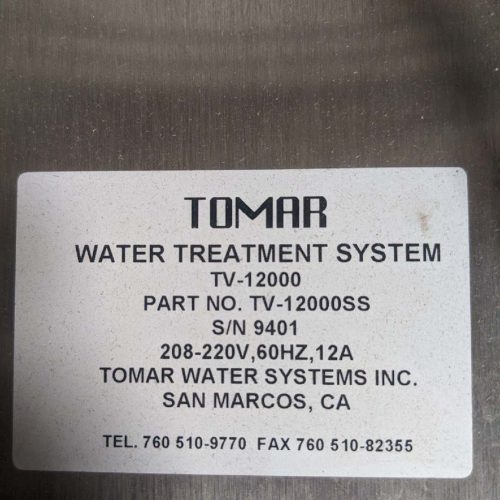 Tomar Water Systems Model TV12000 S/S 12,000 GPD Reverse Osmosis System
