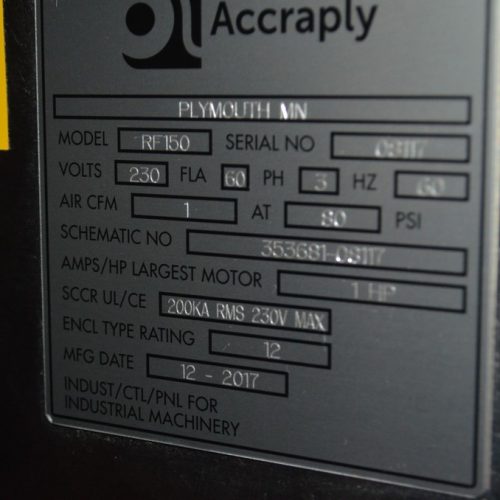 Accraply Model RF150 Automatic Sleever Applicator