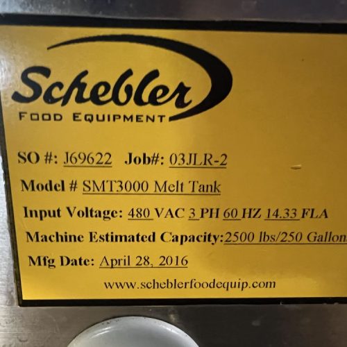 Schebler Model SMT3000 3,000 Pound S/S Chocolate Melter